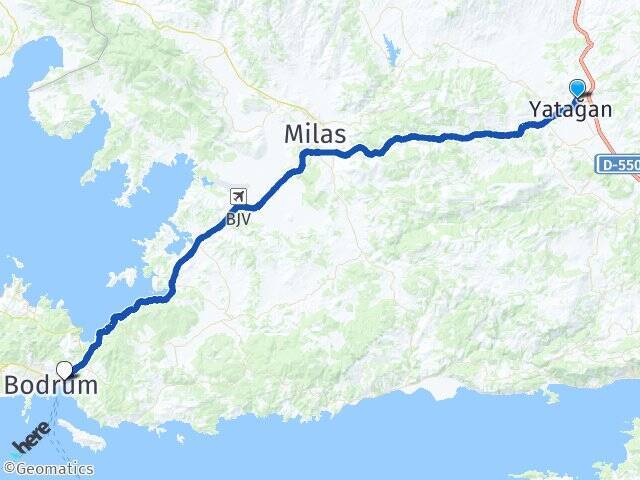 Dere Bodrum Otogarı Arası Kaç Km - Yol Tarifi