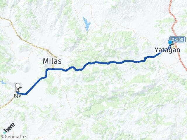 Dere Milas Bodrum Havalimanı Arası Kaç Km - Yol Tarifi