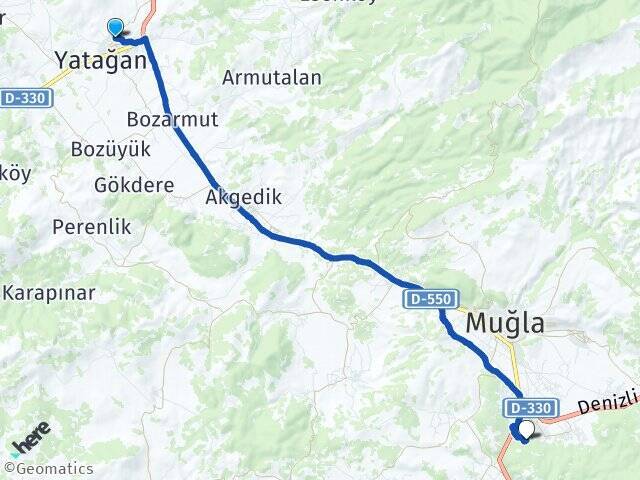 Dere Sıtkı Koçman Üniversitesi Arası Kaç Km - Yol Tarifi