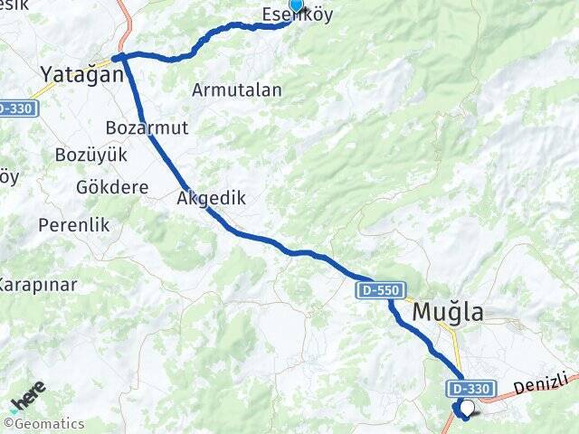 Esenköy Sıtkı Koçman Üniversitesi Arası Kaç Km - Yol Tarifi