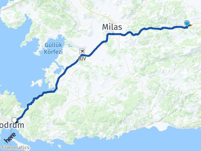 Eskihisar Bodrum Otogarı Arası Kaç Km - Yol Tarifi