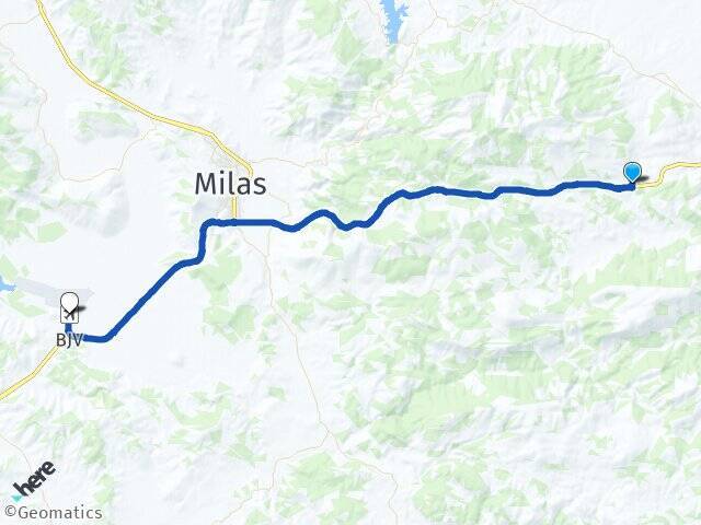 Eskihisar Milas Bodrum Havalimanı Arası Kaç Km - Yol Tarifi