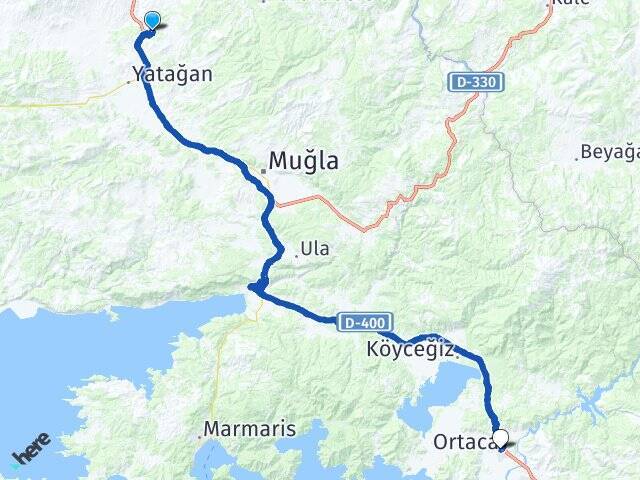 Kafacakaplancık Ortaca Otogarı Arası Kaç Km - Yol Tarifi
