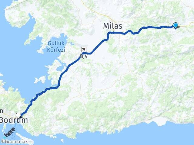 Köklük Bodrum Otogarı Arası Kaç Km - Yol Tarifi