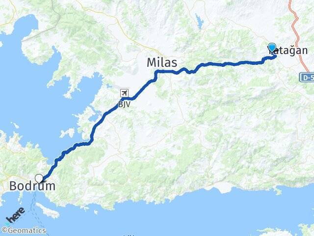 Şahinler Bodrum Otogarı Arası Kaç Km - Yol Tarifi