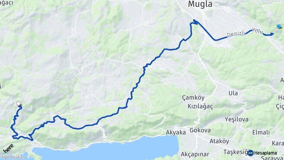 Muğla Zeytin Menteşe Arası Kaç Km - Yol Haritası