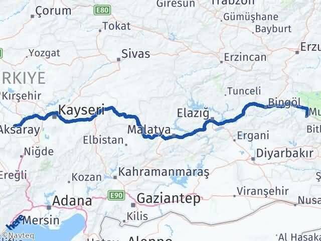Muş Acıgöl Nevşehir Arası Kaç Km - Yol Haritası