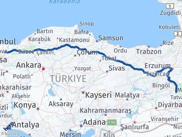 Muş Adapazarı Sakarya Arası Kaç Km - Yol Haritası