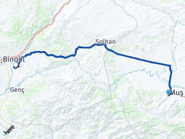 Muş Bingöl Havalimanı Arası Kaç Km - Yol Haritası