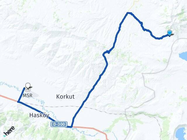 Abdalbeyazıt Muş Havalimanı Arası Kaç Km - Yol Tarifi