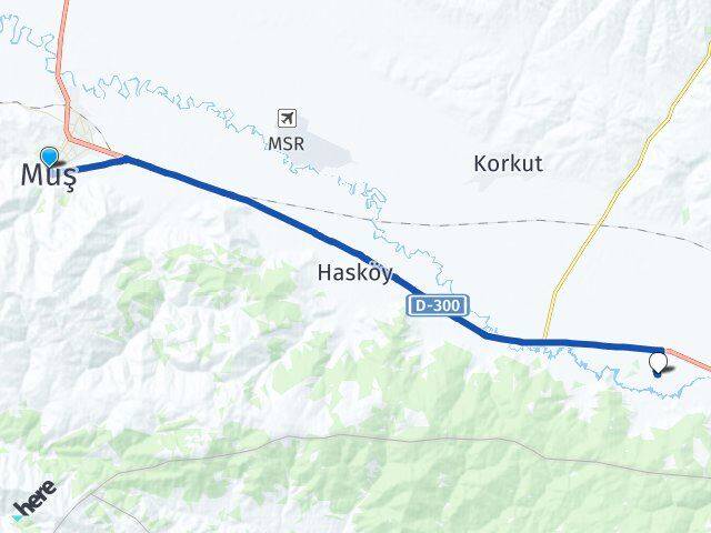 Muş Gökyazı Hasköy Arası Kaç Km - Yol Haritası
