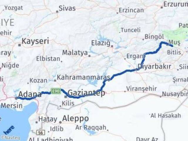 Muş Hasköy Adana Arası Kaç Km - Yol Haritası