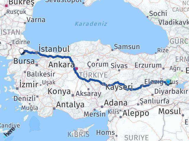 Muş Hasköy Tekirdağ Arası Kaç Km - Yol Haritası