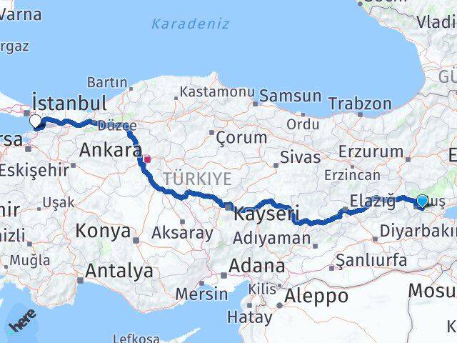 Muş Hasköy Yalova Arası Kaç Km - Yol Haritası