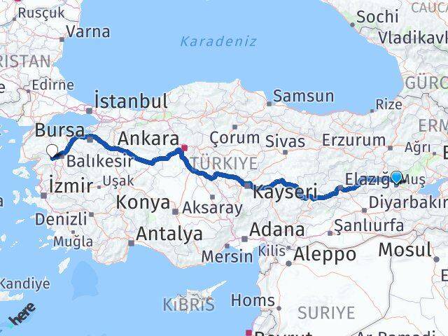 Muş İvrindi Balıkesir Arası Kaç Km - Yol Haritası