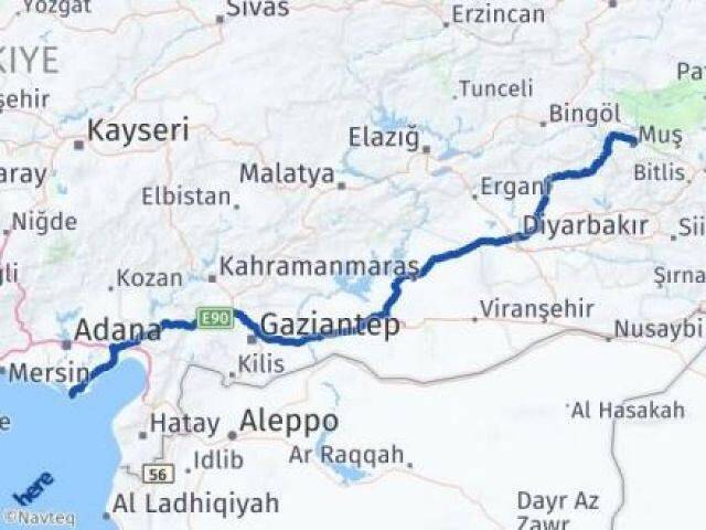 Muş Karataş Adana Arası Kaç Km - Yol Haritası