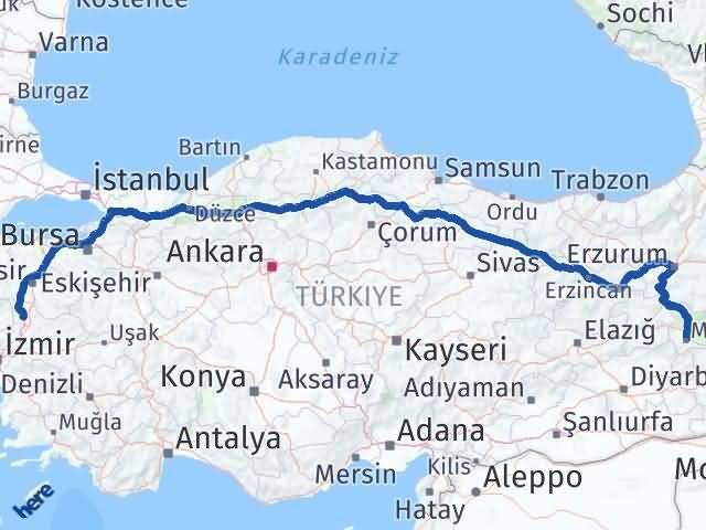 Muş Kırkağaç Manisa Arası Kaç Km - Yol Haritası