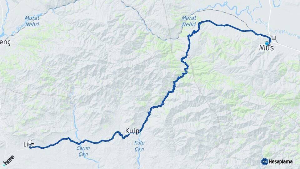 Muş Lice Diyarbakır Arası Kaç Km - Yol Haritası