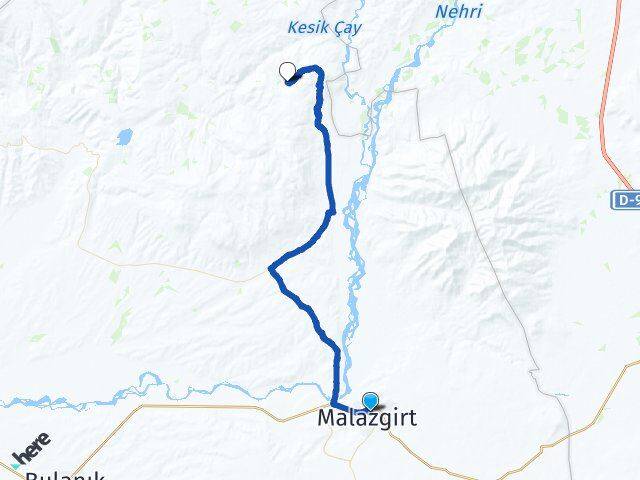 Muş Malazgirt Akalan Malazgirt Arası Kaç Km - Yol Haritası