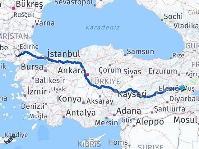 Muş Meriç Arası Kaç Km - Yol Tarifi