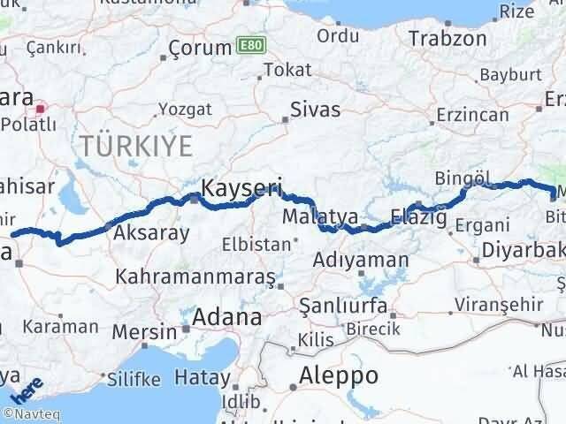 Muş Sarayönü Konya Arası Kaç Km - Yol Haritası