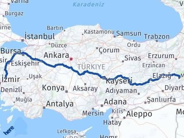 Muş Saruhanlı Manisa Arası Kaç Km - Yol Haritası