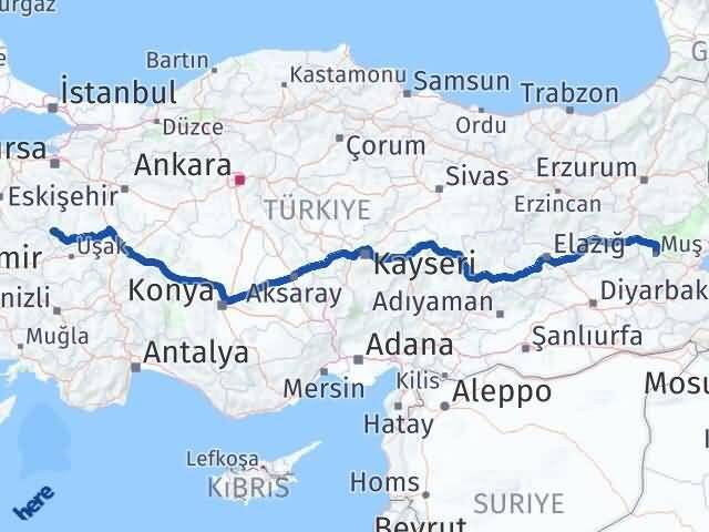 Muş Simav Kütahya Arası Kaç Km - Yol Haritası