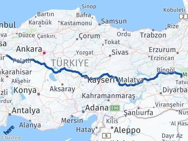 Muş Tepebaşı Arası Kaç Km - Yol Tarifi