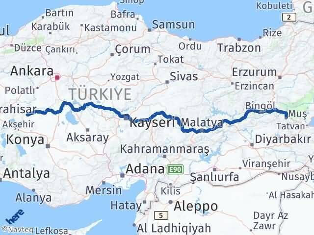 Muş Yunak Arası Kaç Km - Yol Tarifi