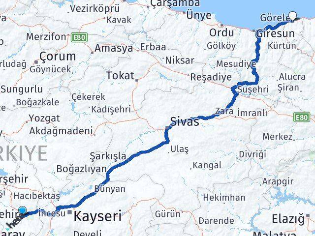 2000 Evler Görele Arası Kaç Km - Yol Tarifi