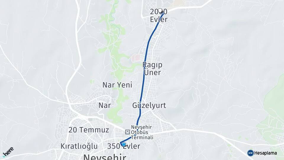 350 Evler 2000 Evler Arası Kaç Km - Yol Tarifi