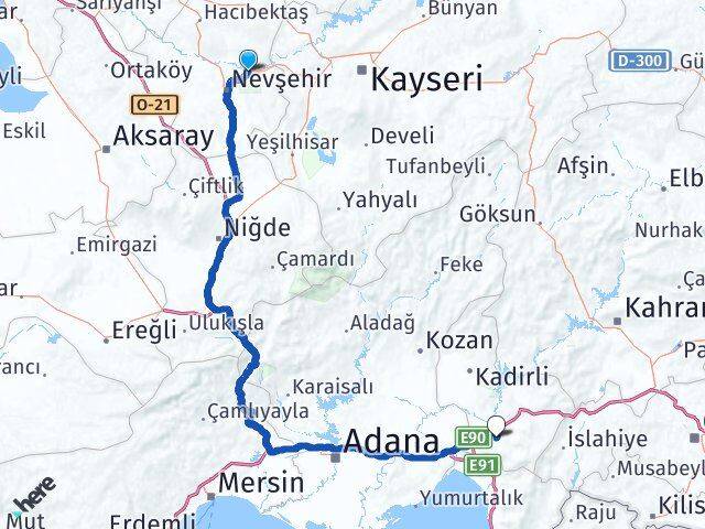 Nevşehir Avanos Osmaniye Arası Kaç Km - Yol Haritası