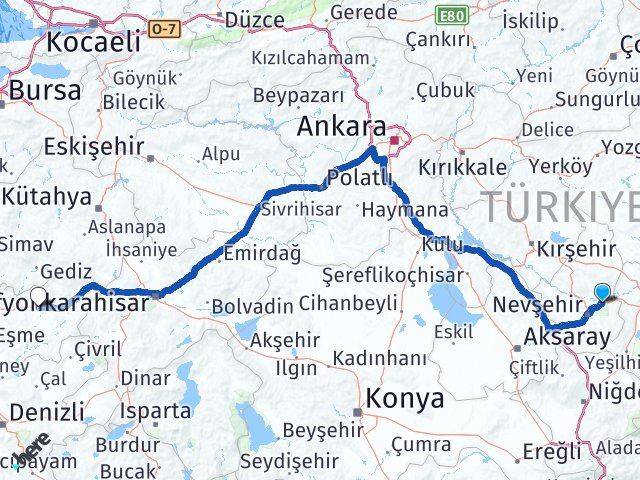 Nevşehir Avanos Uşak Arası Kaç Km - Yol Haritası