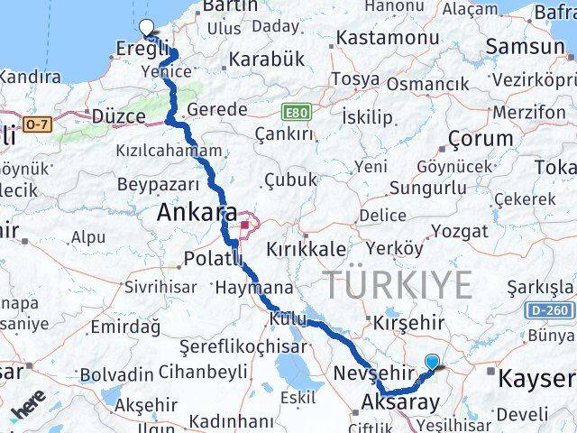 Nevşehir Avanos Zonguldak Arası Kaç Km - Yol Haritası