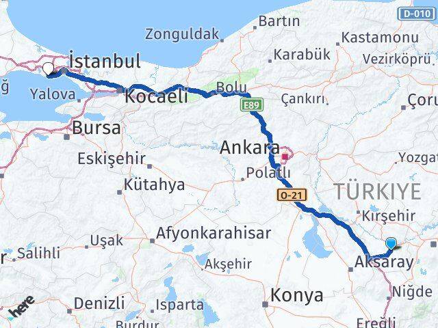 Nevşehir Avcılar İstanbul Arası Kaç Km - Yol Haritası