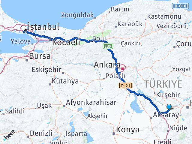 Nevşehir Bayrampaşa İstanbul Arası Kaç Km - Yol Haritası