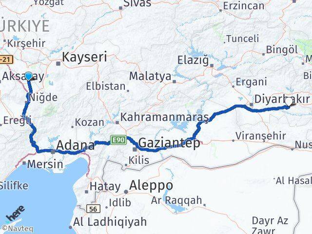 Nevşehir Derinkuyu Batman Arası Kaç Km - Yol Haritası