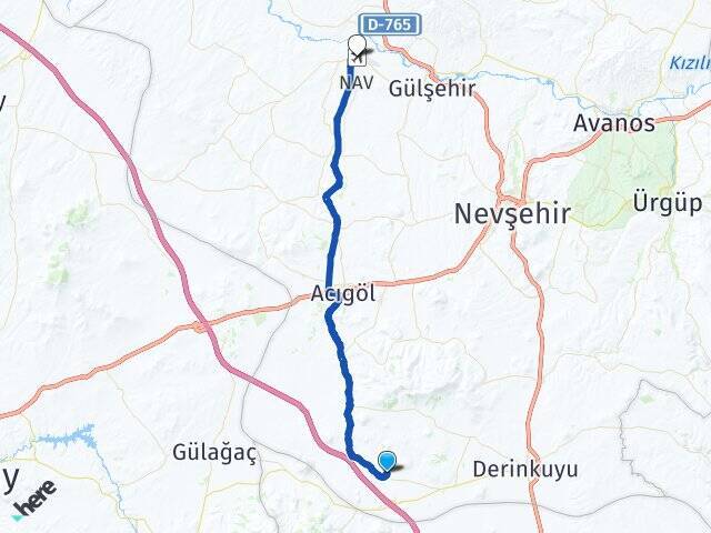 Kuyulutatlar Kapadokya Havalimanı Arası Kaç Km - Yol Tarifi