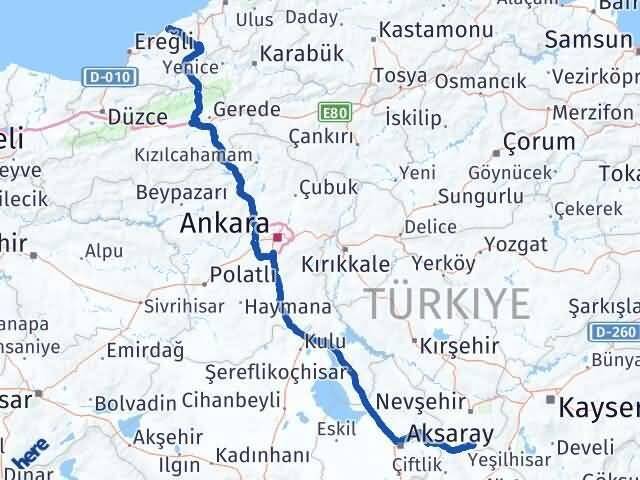 Nevşehir Derinkuyu Zonguldak Arası Kaç Km - Yol Haritası