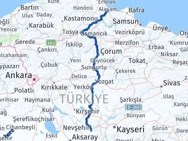 Nevşehir Dikmen Sinop Arası Kaç Km - Yol Haritası