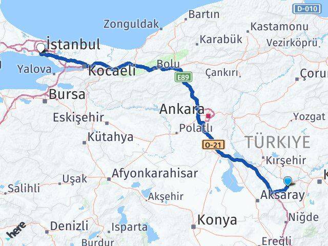 Nevşehir Fatih İstanbul Arası Kaç Km - Yol Haritası