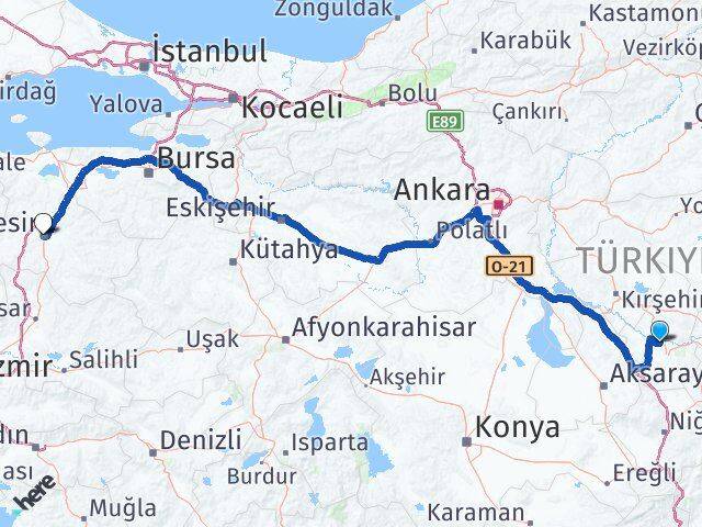Gülşehir Balıkesir Arası Kaç Km - Yol Tarifi