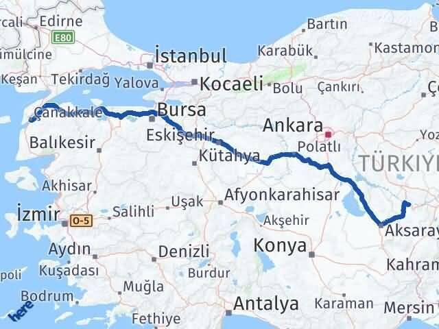 Gülşehir Çanakkale Arası Kaç Km - Yol Tarifi