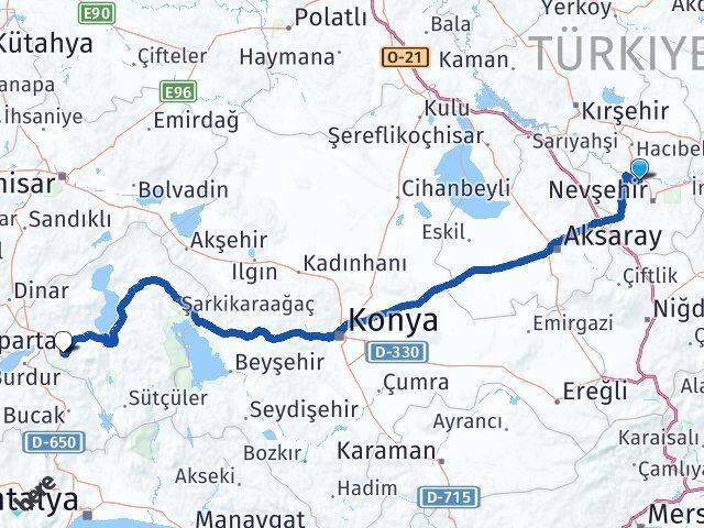 Gülşehir Isparta Arası Kaç Km - Yol Tarifi