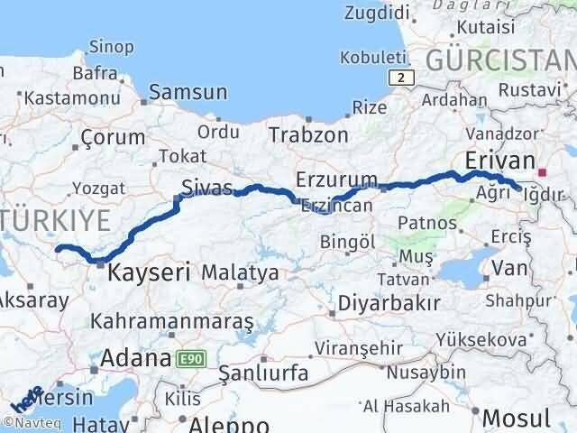 Nevşehir Hacıbektaş Iğdır Arası Kaç Km - Yol Haritası