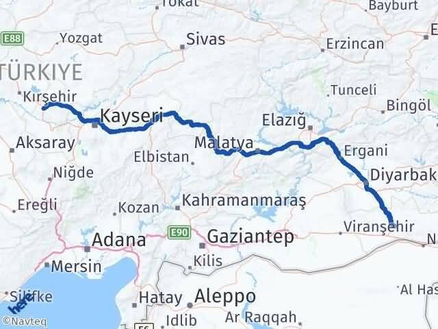 Nevşehir Hacıbektaş Mardin Arası Kaç Km - Yol Haritası