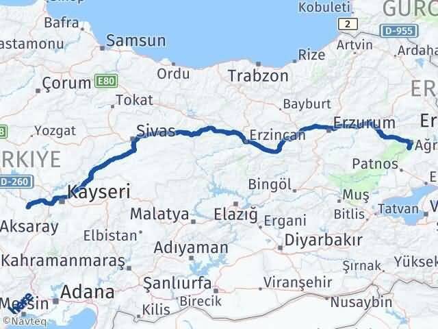 Nevşehir Hamur Ağrı Arası Kaç Km - Yol Haritası