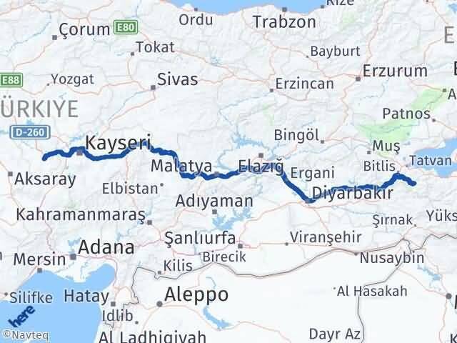 Nevşehir Hizan Bitlis Arası Kaç Km - Yol Haritası