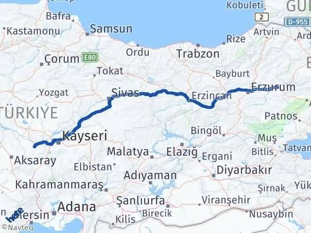 Nevşehir Horasan Erzurum Arası Kaç Km - Yol Haritası