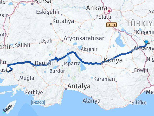Nevşehir Karpuzlu Aydın Arası Kaç Km - Yol Haritası